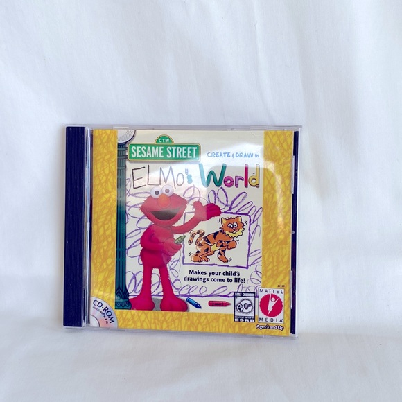 Vintage Mattel Media Elmo’s World Sesame Street Create & Draw In -CD-ROM - Picture 1 of 6